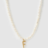Colar Pingente Letra Pérola - Ouro 18K | SILLENE - F