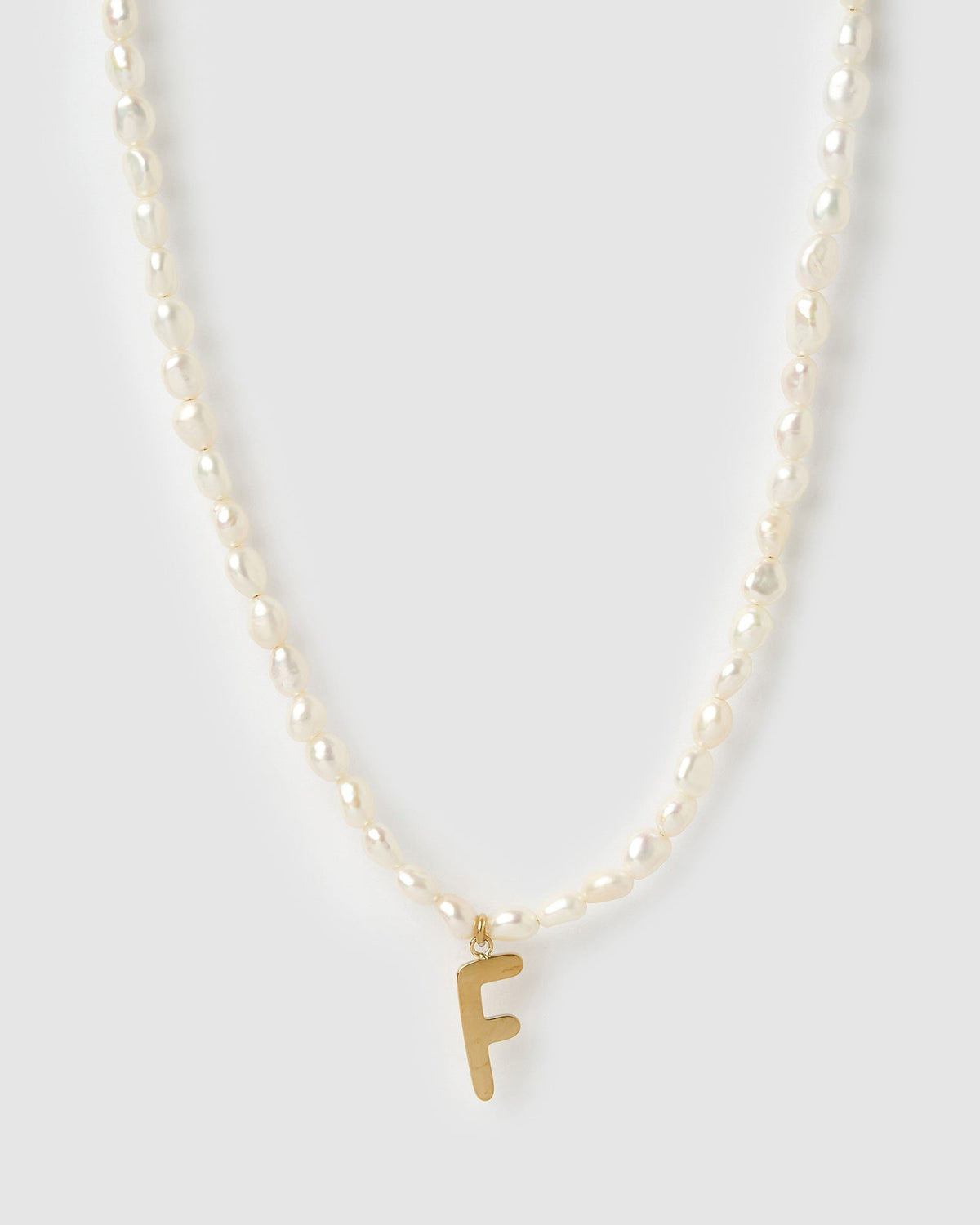 Colar Pingente Letra Pérola - Ouro 18K | SILLENE - F
