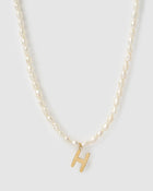 Colar Pingente Letra Pérola - Ouro 18K | SILLENE - H