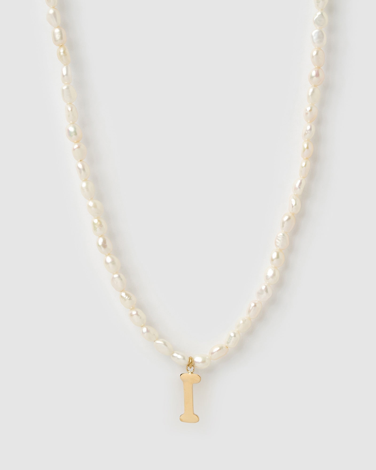 Colar Pingente Letra Pérola - Ouro 18K | SILLENE - I