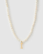 Colar Pingente Letra Pérola - Ouro 18K | SILLENE - I