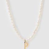 Colar Pingente Letra Pérola - Ouro 18K | SILLENE - P