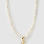 Colar Pingente Letra Pérola - Ouro 18K | SILLENE - S
