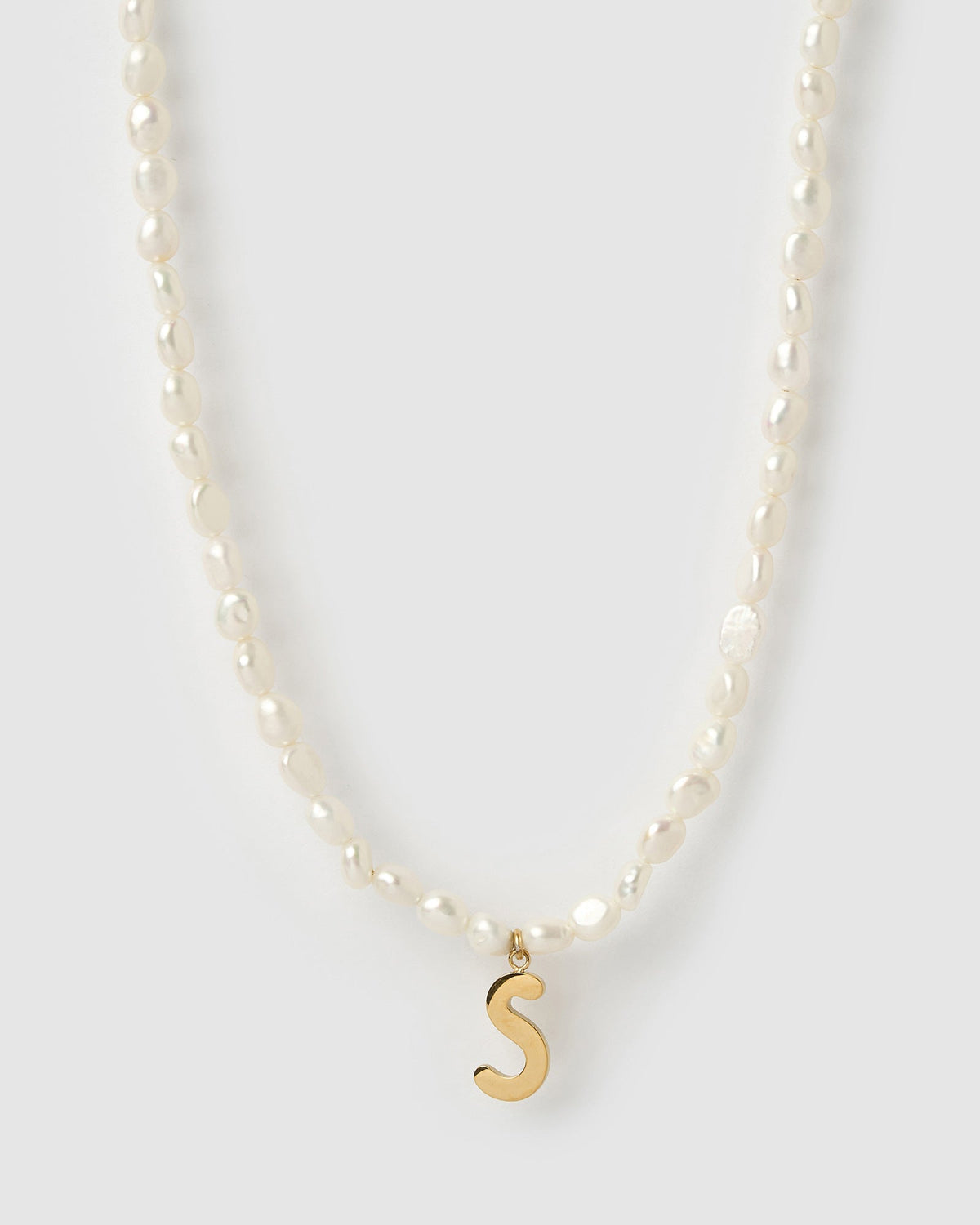 Colar Pingente Letra Pérola - Ouro 18K | SILLENE - S