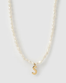 Colar Pingente Letra Pérola - Ouro 18K | SILLENE - S