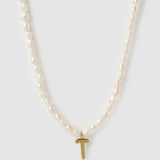 Colar Pingente Letra Pérola - Ouro 18K | SILLENE - T