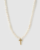 Colar Pingente Letra Pérola - Ouro 18K | SILLENE - T
