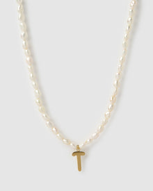 Colar Pingente Letra Pérola - Ouro 18K | SILLENE - T