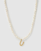 Colar Pingente Letra Pérola - Ouro 18K | SILLENE - U