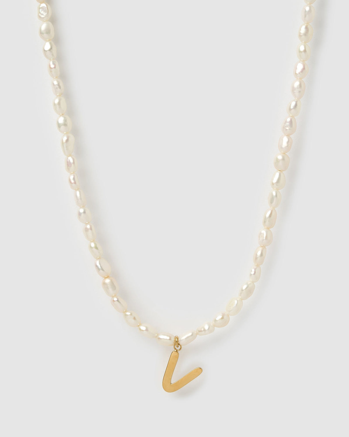 Colar Pingente Letra Pérola - Ouro 18K | SILLENE - V