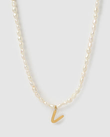 Colar Pingente Letra Pérola - Ouro 18K | SILLENE - V