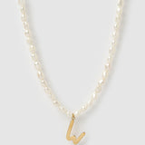 Colar Pingente Letra Pérola - Ouro 18K | SILLENE - W