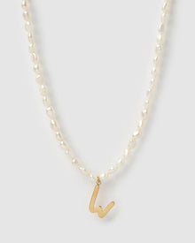 Colar Pingente Letra Pérola - Ouro 18K | SILLENE - W