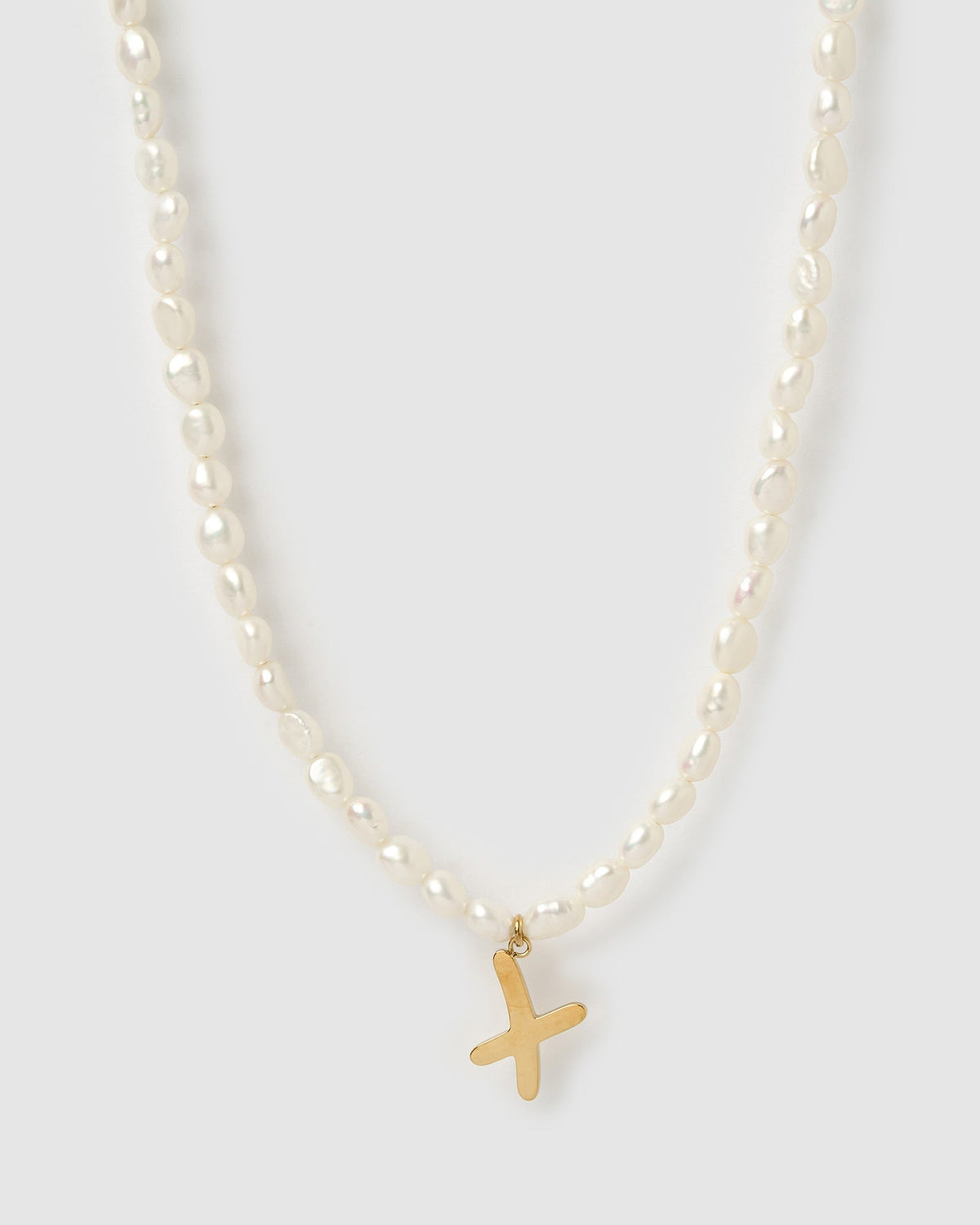 Colar Pingente Letra Pérola - Ouro 18K | SILLENE - X