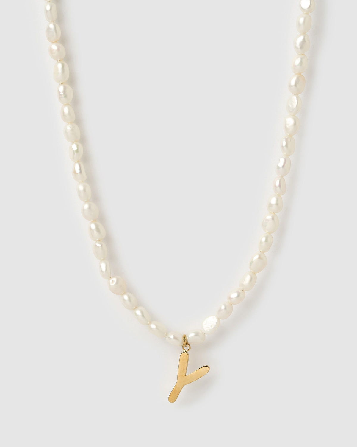 Colar Pingente Letra Pérola - Ouro 18K | SILLENE - Y