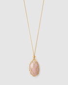 Colar Pingente Lotus Quartzo Rosa - Ouro 18K | SILLENE