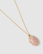 Colar Pingente Lotus Quartzo Rosa - Ouro 18K | SILLENE