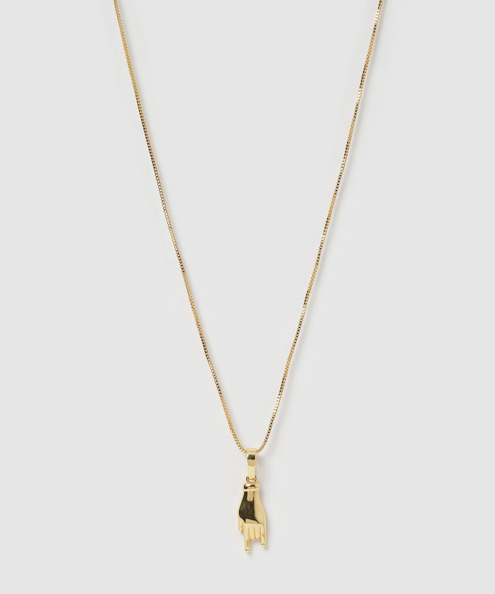 Colar Pingente Mano Cornuto - Ouro 18K | SILLENE