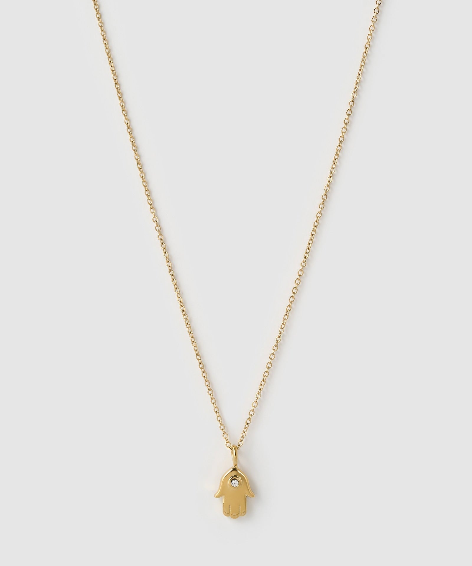 Colar Pingente Mão de Fátima Chamsa - Ouro 18K | SILLENE