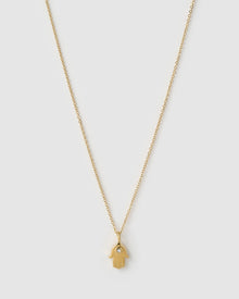 Colar Pingente Mão de Fátima Chamsa - Ouro 18K | SILLENE