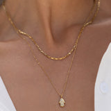 Colar Pingente Mão de Fátima Chamsa - Ouro 18K | SILLENE