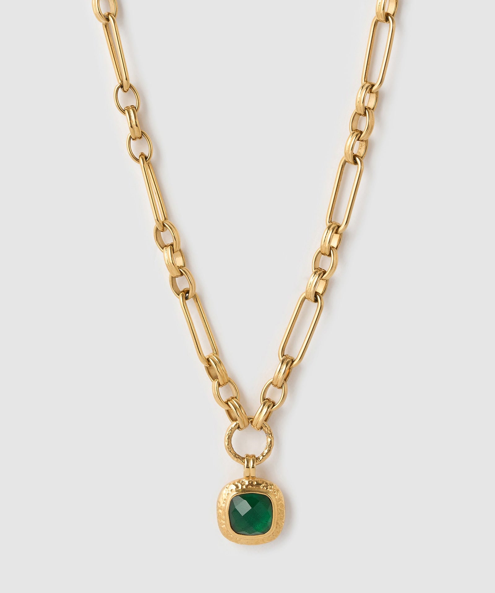 Colar Pingente Mason Esmeralda - Ouro 18K | SILLENE
