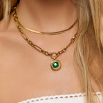 Colar Pingente Mason Esmeralda - Ouro 18K | SILLENE