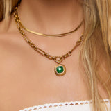 Colar Pingente Mason Esmeralda - Ouro 18K | SILLENE