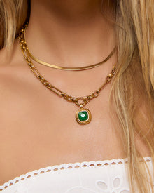 Colar Pingente Mason Esmeralda - Ouro 18K | SILLENE