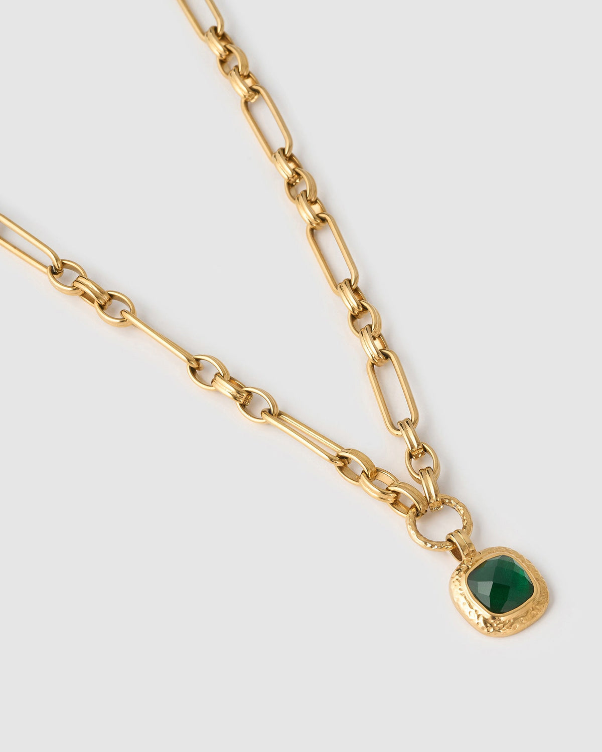 Colar Pingente Mason Esmeralda - Ouro 18K | SILLENE