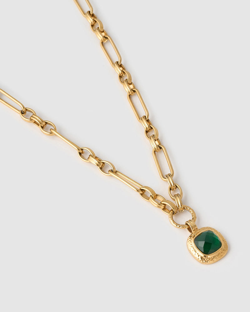 Colar Pingente Mason Esmeralda - Ouro 18K | SILLENE