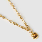 Colar Pingente Mason Olho de Tigre - Ouro 18K | SILLENE