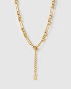 Colar Pingente Mason Olho de Tigre - Ouro 18K | SILLENE