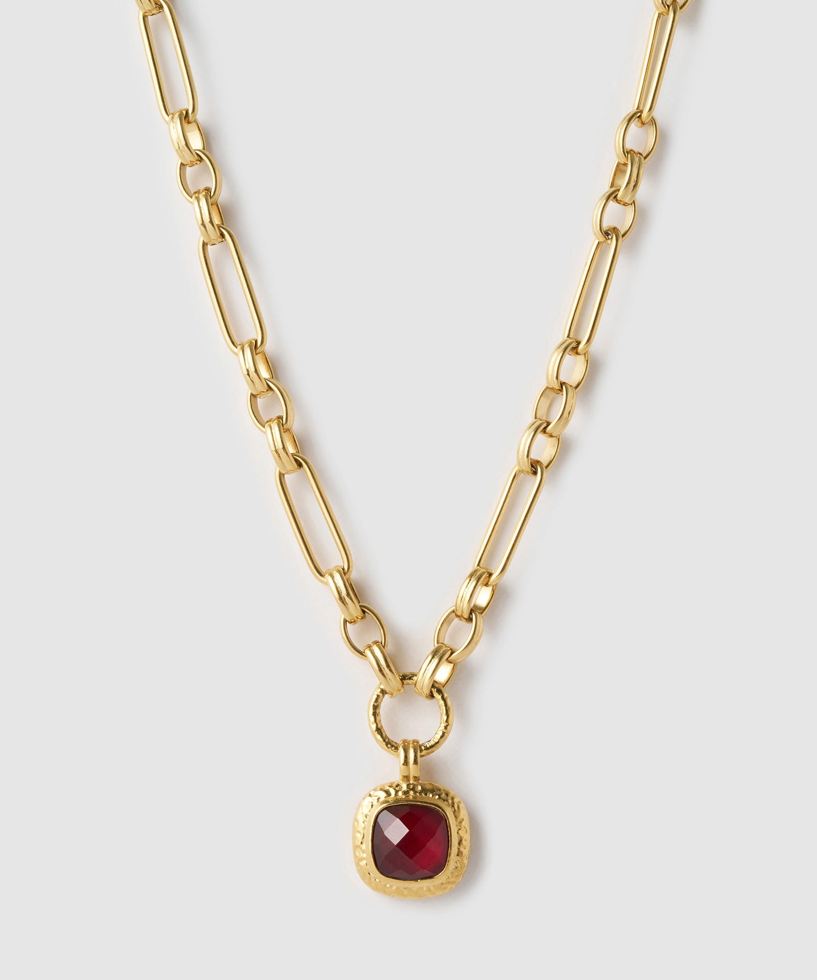 Colar Pingente Mason Rubi - Ouro 18K | SILLENE