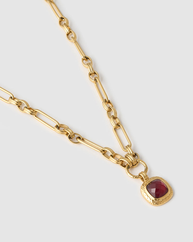 Colar Pingente Mason Rubi - Ouro 18K | SILLENE