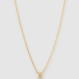Colar Pingente Mini Inicial Cristal - Ouro 18K | SILLENE - A