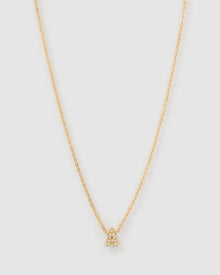 Colar Pingente Mini Inicial Cristal - Ouro 18K | SILLENE - A