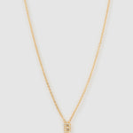 Colar Pingente Mini Inicial Cristal - Ouro 18K | SILLENE - B