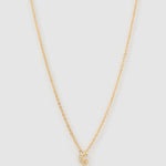 Colar Pingente Mini Inicial Cristal - Ouro 18K | SILLENE - C