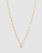 Colar Pingente Mini Inicial Cristal - Ouro 18K | SILLENE - C