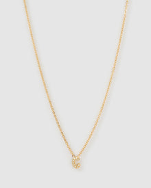 Colar Pingente Mini Inicial Cristal - Ouro 18K | SILLENE - C