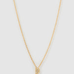 Colar Pingente Mini Inicial Cristal - Ouro 18K | SILLENE - D