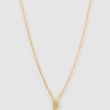 Colar Pingente Mini Inicial Cristal - Ouro 18K | SILLENE - D