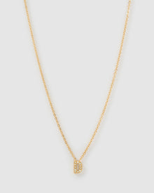 Colar Pingente Mini Inicial Cristal - Ouro 18K | SILLENE - D
