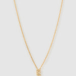 Colar Pingente Mini Inicial Cristal - Ouro 18K | SILLENE - E