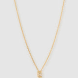 Colar Pingente Mini Inicial Cristal - Ouro 18K | SILLENE - E