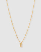 Colar Pingente Mini Inicial Cristal - Ouro 18K | SILLENE - E