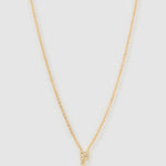 Colar Pingente Mini Inicial Cristal - Ouro 18K | SILLENE - F
