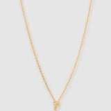 Colar Pingente Mini Inicial Cristal - Ouro 18K | SILLENE - F