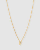 Colar Pingente Mini Inicial Cristal - Ouro 18K | SILLENE - F